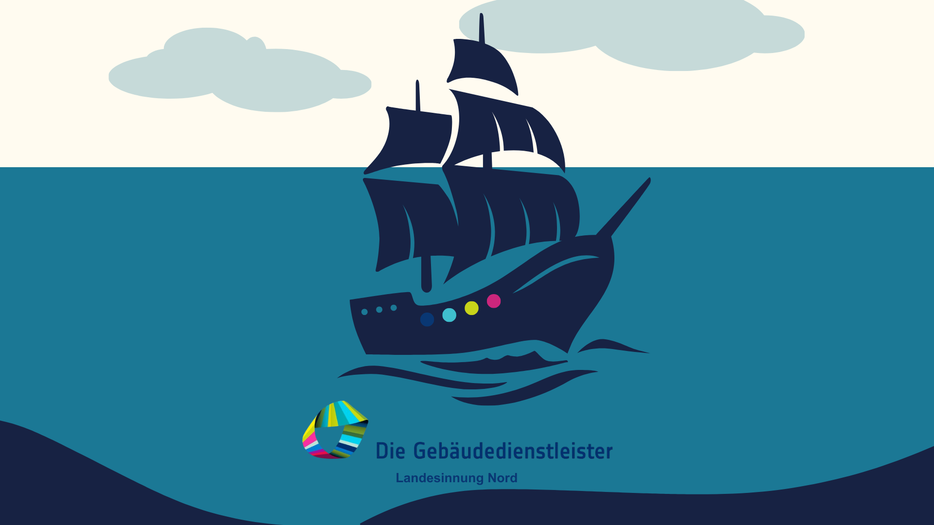 Segelboot und Logo